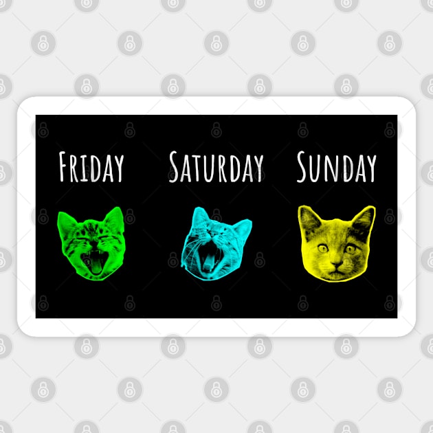 Weekend Vibes Cat: Catshirt Humor Funny Cat Lover Sticker by Stylecombinator